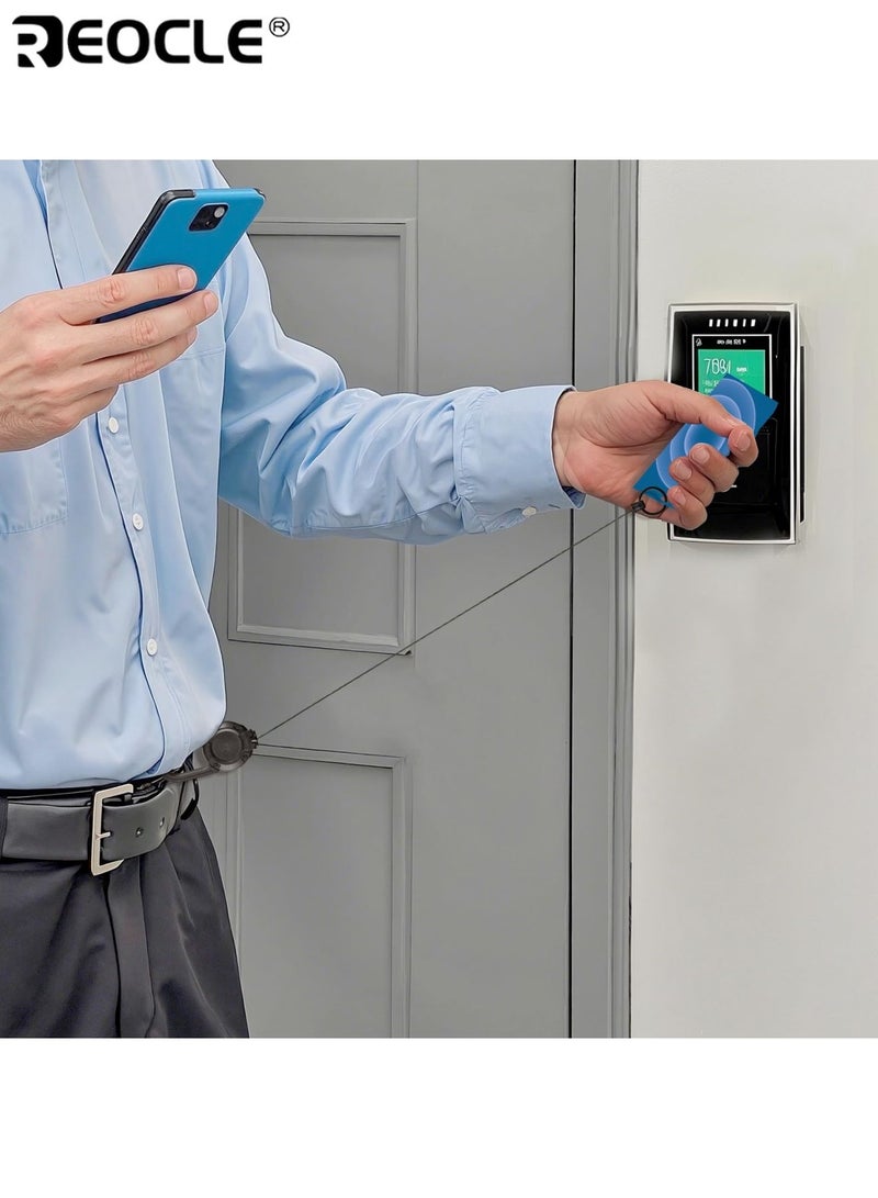 ريوكل طقم ٢ سلسلة مفاتيح قابلة للسحب حبل سلك مع رباط وحلقة تسلق حزام مضاد للفقدان حامل مفاتيح خارجي مناسب للتخييم التنزه والصيد - Image 5