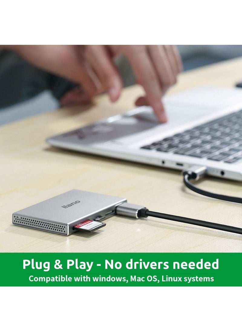 llano - USB 3.0 Card Reader Portable High-Speed 5Gbps 5-IN-1 SD, TF, CF, MS, M2 Memory Card Adapter For Laptop, iPad, PC - Image 1