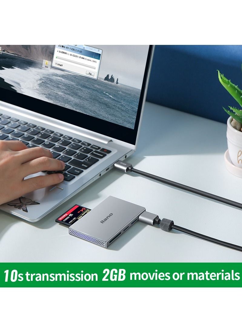 llano - USB 3.0 Card Reader Portable High-Speed 5Gbps 5-IN-1 SD, TF, CF, MS, M2 Memory Card Adapter For Laptop, iPad, PC - Image 1