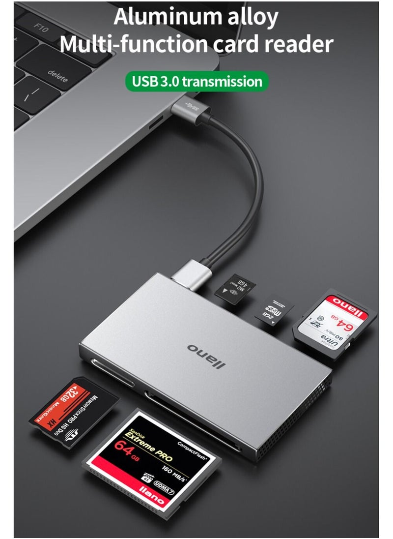 llano - USB 3.0 Card Reader Portable High-Speed 5Gbps 5-IN-1 SD, TF, CF, MS, M2 Memory Card Adapter For Laptop, iPad, PC - Image 1