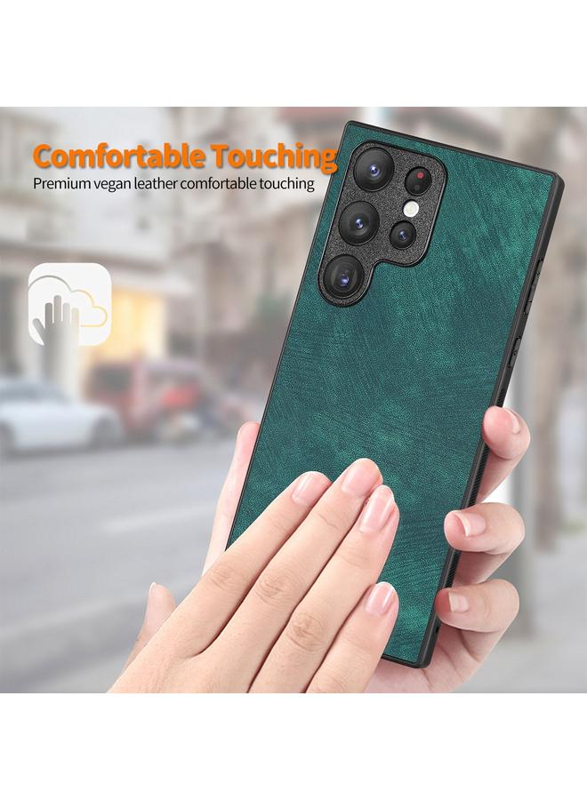 ENKAY Case For Smausng Galaxy S23 Ultra 5G Retro Leather Skin PC Phone Case with Soft PET Film - Image 4