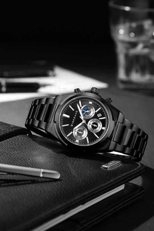 Giordano Luxury Multifunction Quartz Watch for Men with Round Dial, Triple Sub-Dials, Moonphase Display, Date Window, Water Resistant and Stainless Steel Strap – GZ-50152 - Image 3