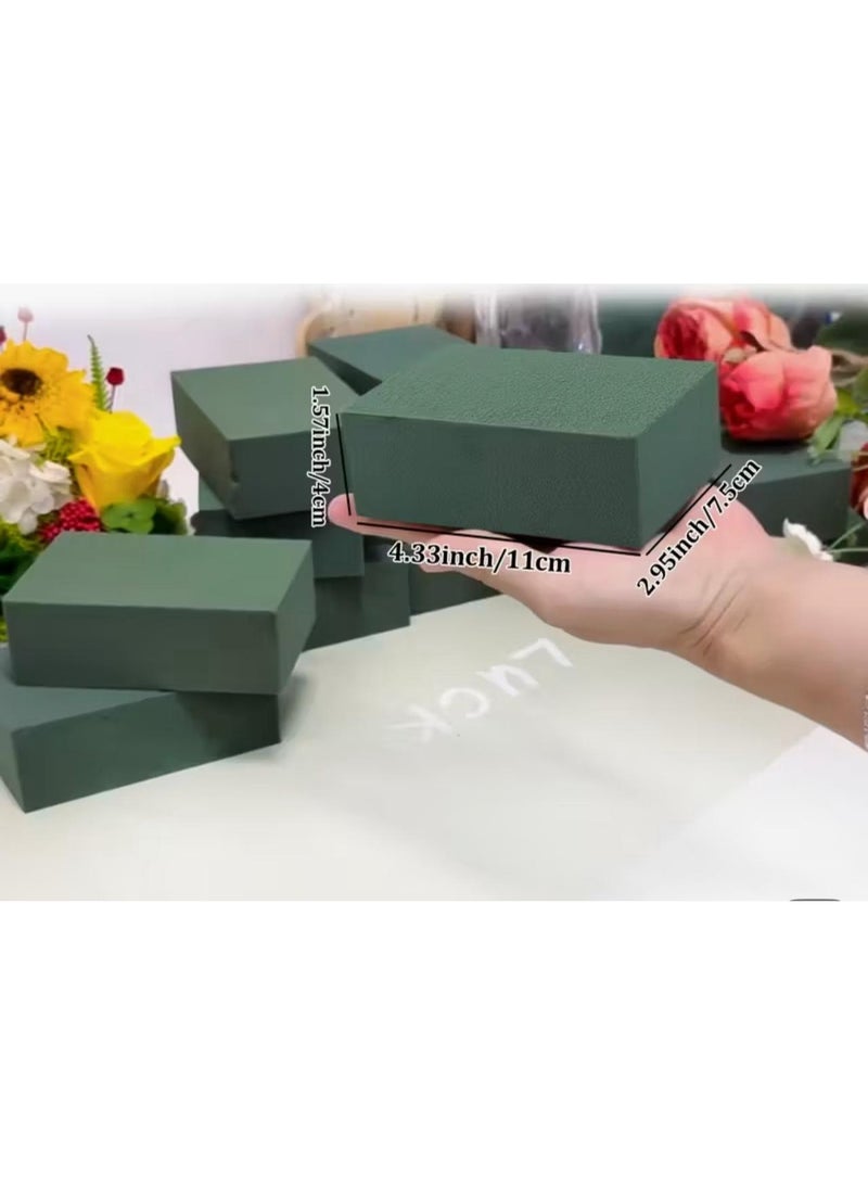 KRONFOL A Set of 5 High-Density Green Foam Floral Bricks, 11*7.5*4cm/4.33*2.95*1.57inch Rectangular Green Floral Foam Blocks, Ideal for Flower Shops And Arrangements, Perfect for Bouquets And Floral Decorations for Birthdays, Weddings, And Parties, Flower - Image 1