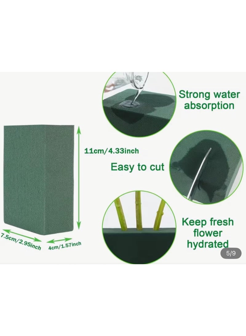 KRONFOL A Set of 5 High-Density Green Foam Floral Bricks, 11*7.5*4cm/4.33*2.95*1.57inch Rectangular Green Floral Foam Blocks, Ideal for Flower Shops And Arrangements, Perfect for Bouquets And Floral Decorations for Birthdays, Weddings, And Parties, Flower - Image 2