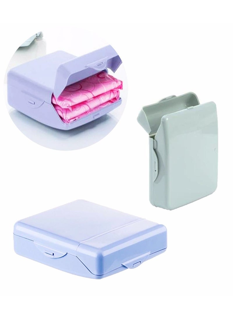 Plan A - Women Sanitary Pads Storage Box, 2-Way Plastic Female Sanitary Pads Case, Travel Container Durable and Lightweight, Menstrual Pads Storage Box for Girls and Women - Random Colors - Image 1