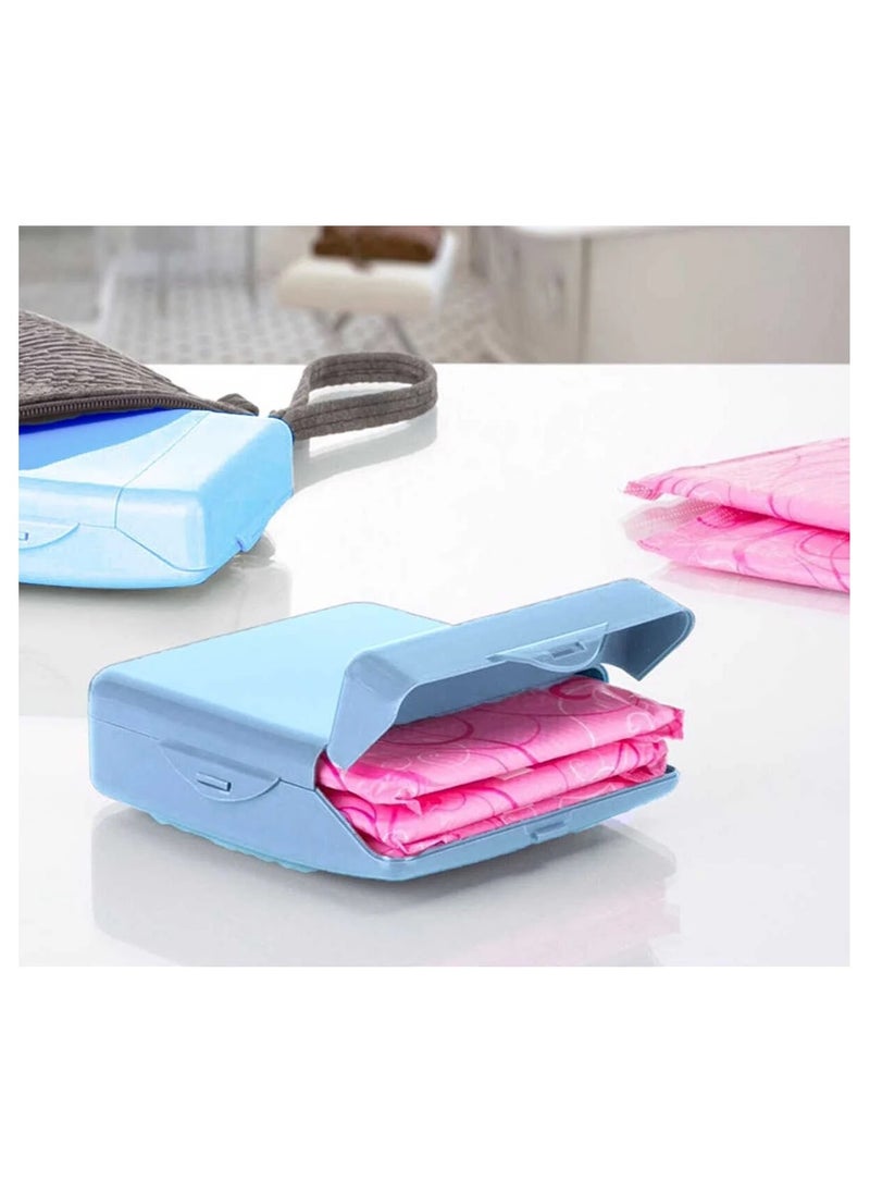 Plan A Women Sanitary Pads Storage Box, 2-Way Plastic Female Sanitary Pads Case, Travel Container Durable and Lightweight, Menstrual Pads Storage Box for Girls and Women - Random Colors  - Image 2