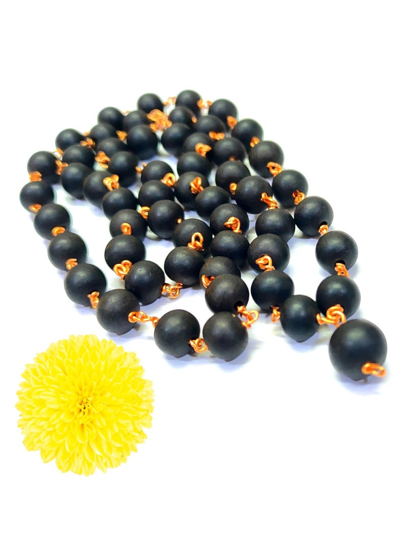anciently Anciently Karungali Malai Copper Original 8mm | Karungali Malai Copper 8mm 54 Beads, Ebony Wood, 1 Piece  - Image 1