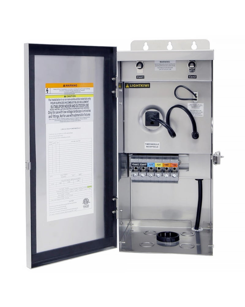 Lightkiwi U8810 600W Low Voltage Outdoor Landscape Lighting Transformer 120V AC to (12V-13V-14V-15V AC) Multi-Tap, Weatherproof for Pathway Lights, Spotlight and Pool/Spa Lightings - ETL Listed - Image 1