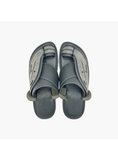 Al Waha Men's Stitch Detail Slip-On Arabic Sandals with Toe Loop