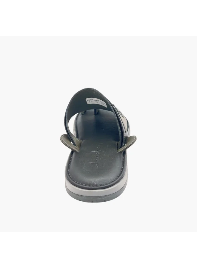 Al Waha Men's Stitch Detail Slip-On Arabic Sandals with Toe Loop