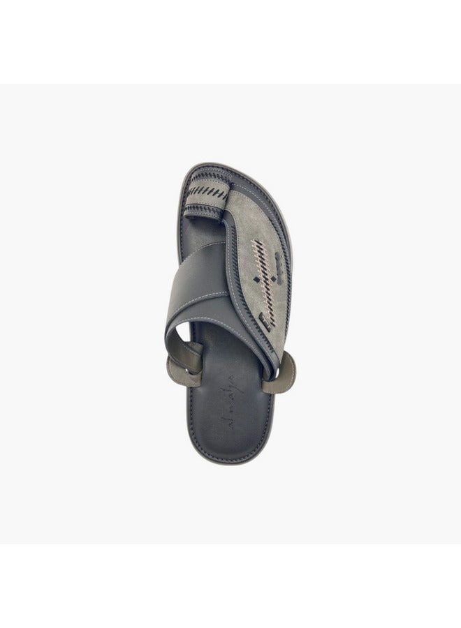 الواحة صنادل رجالي بنعل سهل الارتداء بتفاصيل خياطة وحلقة إصبع - Image 3