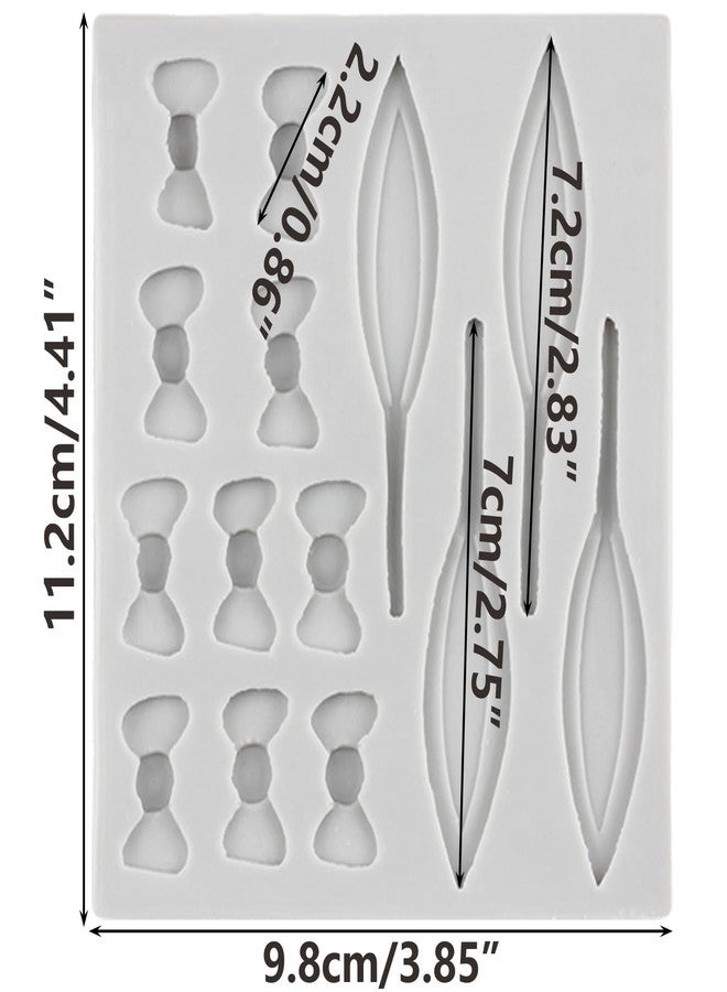 QDMOLDS قوالب سيليكون على شكل آذان أرنب وفيونكة من كيو دي مولدز لتزيين الكيك والكب كيك والشوكولاتة وعجينة السكر والحلوى والطين البوليمري - Image 2