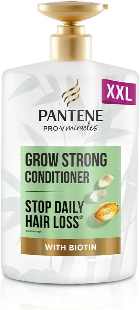 Pantene ProV Miracles Grow Strong Hair Conditioner with Biotin Protein Strengthener 1L XXL Pump Helps Reduce Hair Loss Due to Breakage and grow stronger hair For Fine Thinning Damaged Hair