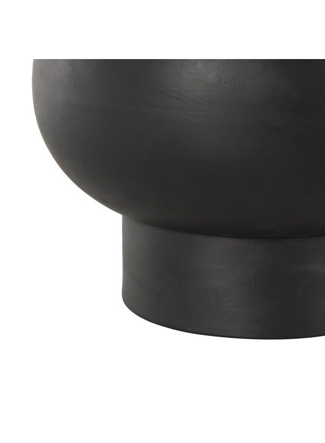 Deco 79 مزهرية زخرفية تجريدية من السيراميك مستوحاة من الزهور، مزهرية مركزية لتزيين المنزل 12" x 12" x 9"، سوداء - Image 5