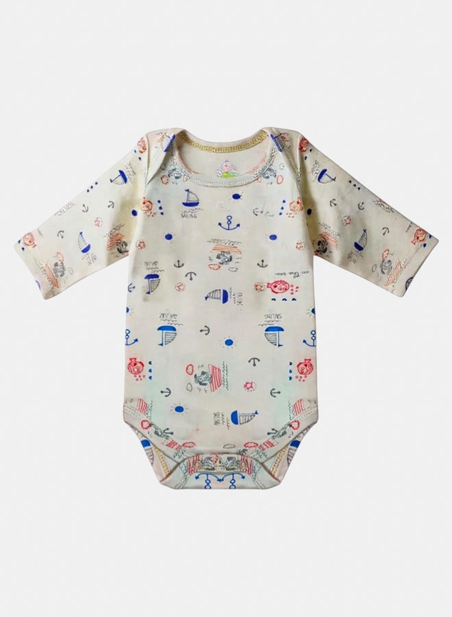 BabyShoora Baby Unisex Printed Long Sleeves Cotton Bodysuit (Pack Of 2) - Image 2