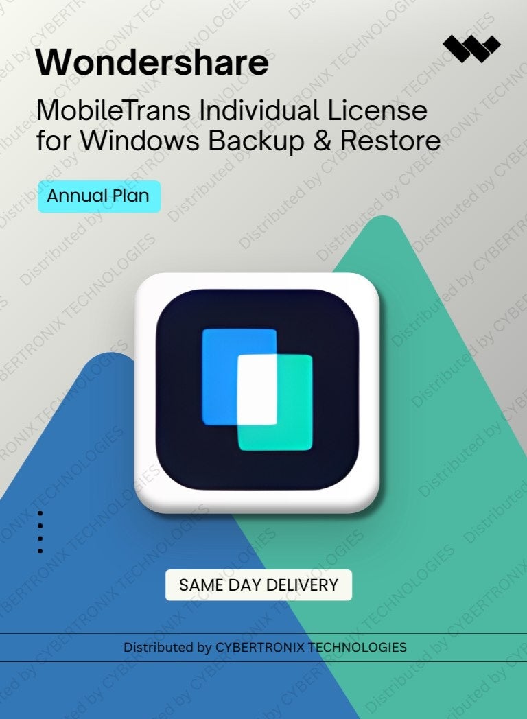 ترخيص فردي Wondershare MobileTrans لنظام Windows للنسخ الاحتياطي والاستعادة | خطة سنوية | ترخيص رقمي | تسليم في نفس اليوم