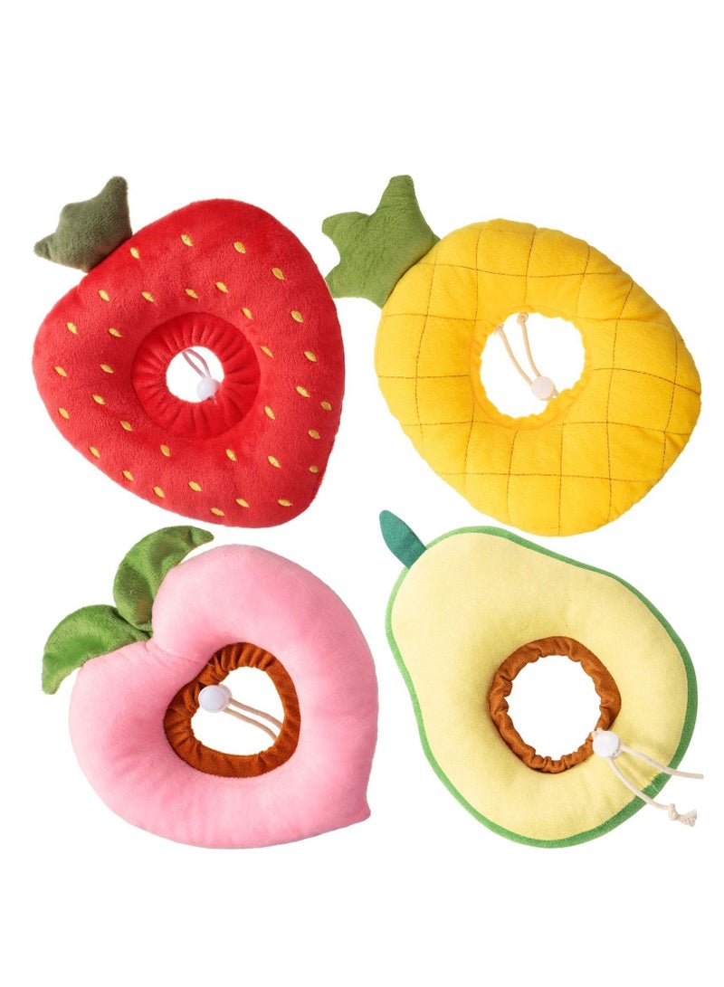 4 Pieces Cat Recovery Collar Cute Neck Cone Elizabeth Padded E-Collar Anti-bite Lick Dog with Smooth Texture for Kitten and - Image 1
