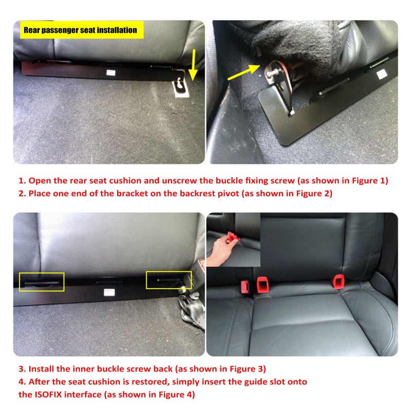 Car Seat LATCH Anchor Hooks: Premium-Quality Steel Sturdy Anti-Rust Mount Bracket - Easy Install ISOFIX Belt Connector Kit for Peugeot 307 Older Vehicles - Image 5