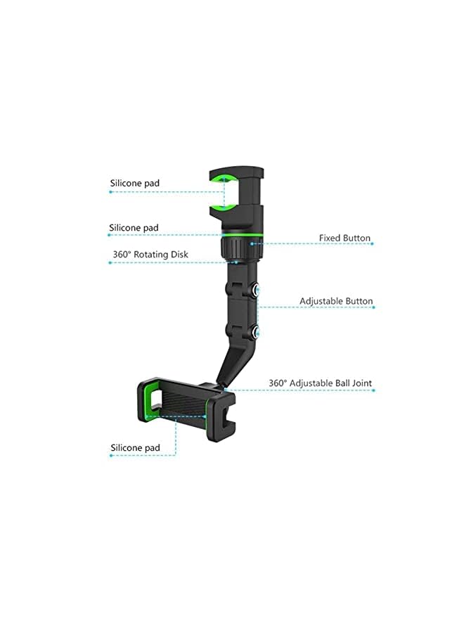 PROMASS 360 Degree Rotating Rearview Mirror for 4.0-6.1in Mobile (Green)  - Image 3