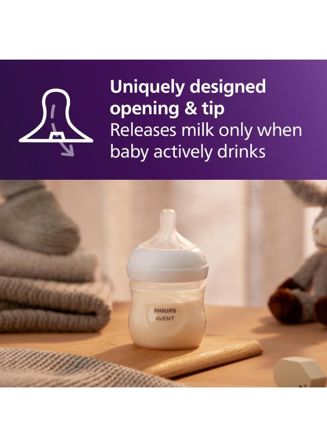Philips Philips Avent Natural Baby Bottles with Natural Response Nipples (Slow Flow, Flow 2), 4oz, 2-Pack, SCY900/02 - Image 3