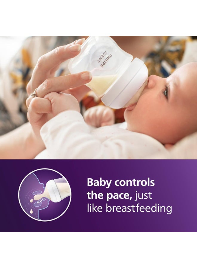 Philips Philips Avent Natural Baby Bottles with Natural Response Nipples (Slow Flow, Flow 2), 4oz, 2-Pack, SCY900/02 - Image 2