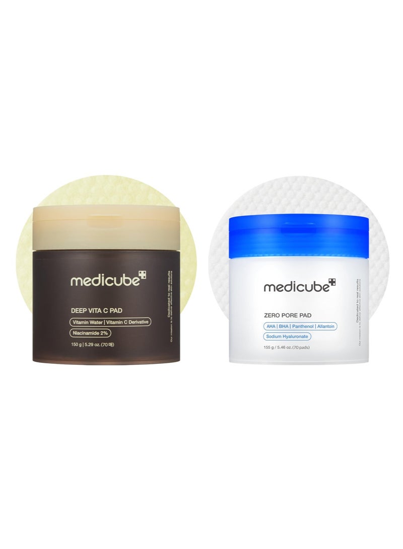 Medicube Deep Vita C Pad 70 pads + Medicube Zero Pore Pad - 70 pads