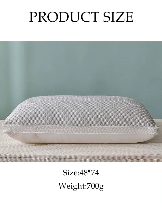 DUNISO 1 Pair of Ergonomically Comfortable Sleep Pillows Medium Support Comfortable Hollowfibre Pillow Breathable Washable 3D Structured Massage Granule Pillow for Neck, Back, Side Sleepers - Image 4