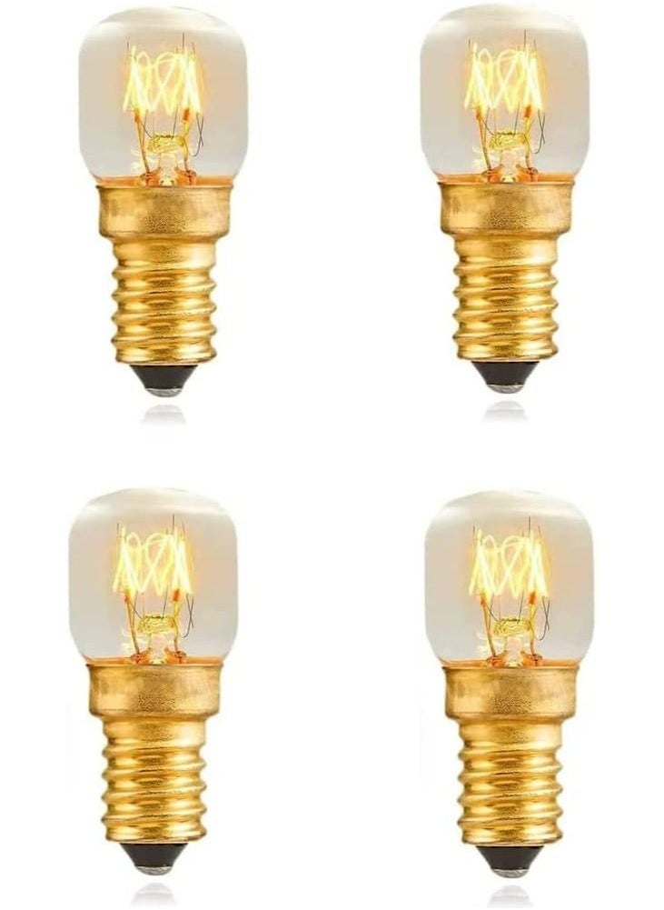 Salt Lamp Bulbs, 15w E14 for Oven 300°C, Fridge, Multipurpose Appliance SES Incandescent Dimmable Bulbs, Mini Microwave Lamp High Temperature Resistant E14 Himalayan Salt Crystal Lamp 4Pcs - Image 1