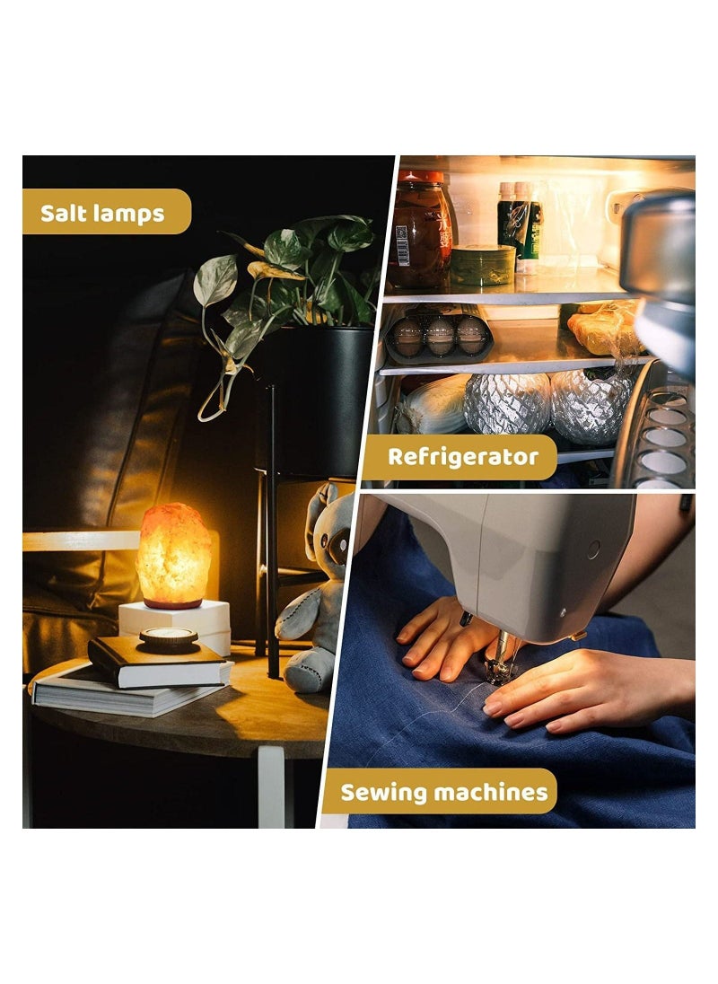 Salt Lamp Bulbs, 15w E14 for Oven 300°C, Fridge, Multipurpose Appliance SES Incandescent Dimmable Bulbs, Mini Microwave Lamp High Temperature Resistant E14 Himalayan Salt Crystal Lamp 4Pcs - Image 5