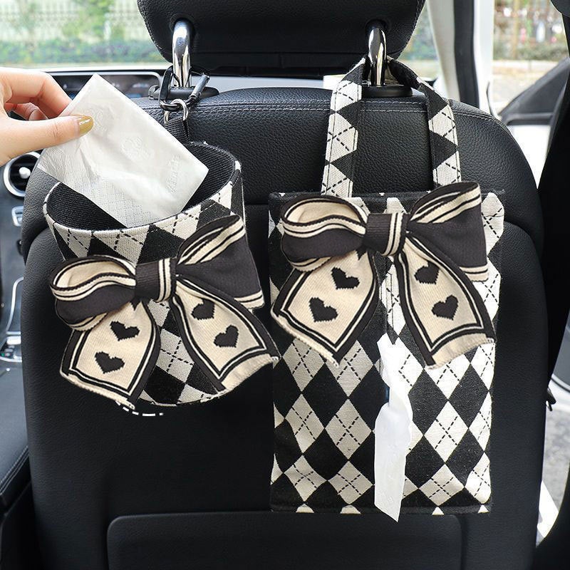 Shake The Sound Explosion Car Trash Can Car With Rhombus Retro Co-Pilot Tissue Box Can Be Sent On Behalf - Image 3