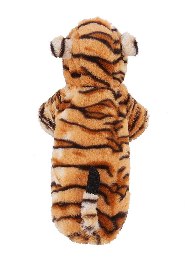 Excefore Funny Dog Tiger Costumes, Pet Cosplay Dress Small Pet Cat Tiger Costume Animal Fleece Hoodie Warm Outfits Clothes  - Image 2