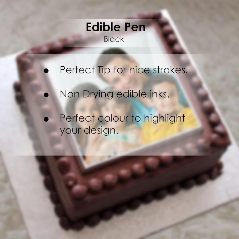 Blossom Edible Pen for Cake Including Fondant Cookies Marshmallows Pastries Donuts Decorating Writing Food Colouring Pack of 6 Black - Image 4