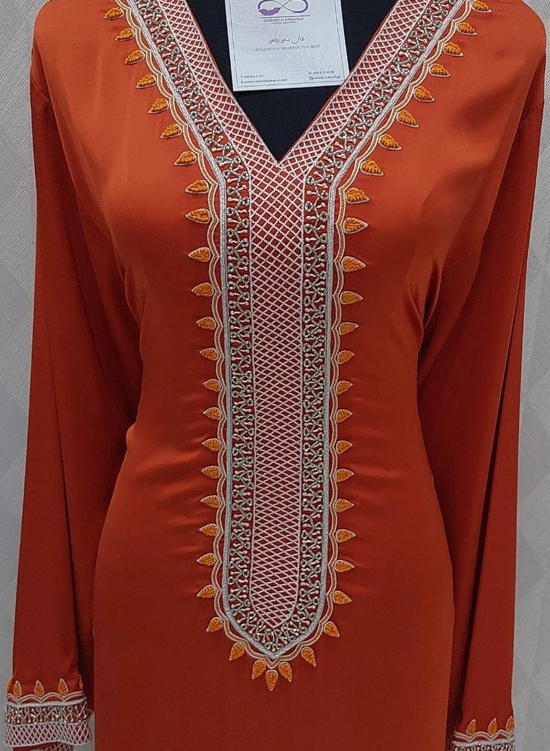 ALREESH ALBANAFSAJI DRESS ORANGE