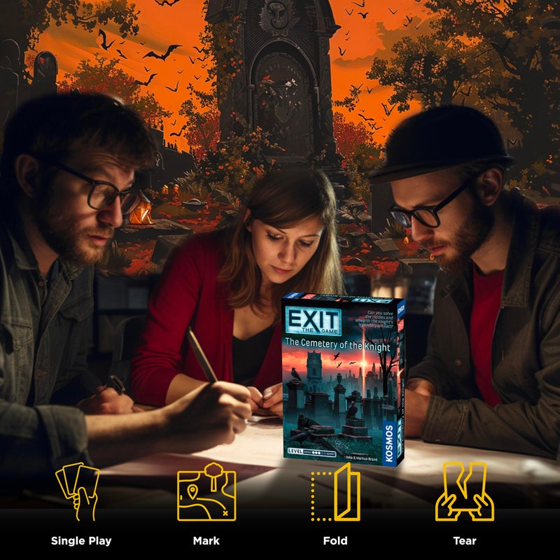 Thames & Kosmos EXIT: The Cemetery of The Knight| Escape Room Game in a Box| EXIT: The Game â€“ A Kosmos Game | Family â€“ Friendly, Card-Based at-Home Escape Room Experience for 1 to 4 Players, Ages 12+ - Image 4