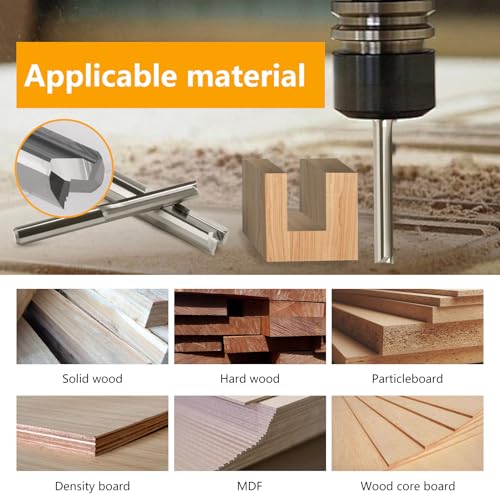 HOZLY 1/8 Inch Straight Router Bits Set (CED 1.0mm 1.5mm 2.0mm 2.5mm 3.175mm) Milling Cutter 2 Flutes Double Edged CNC Cutting Tungsten Steel for Wood MDF Acrylic Milling - Image 3
