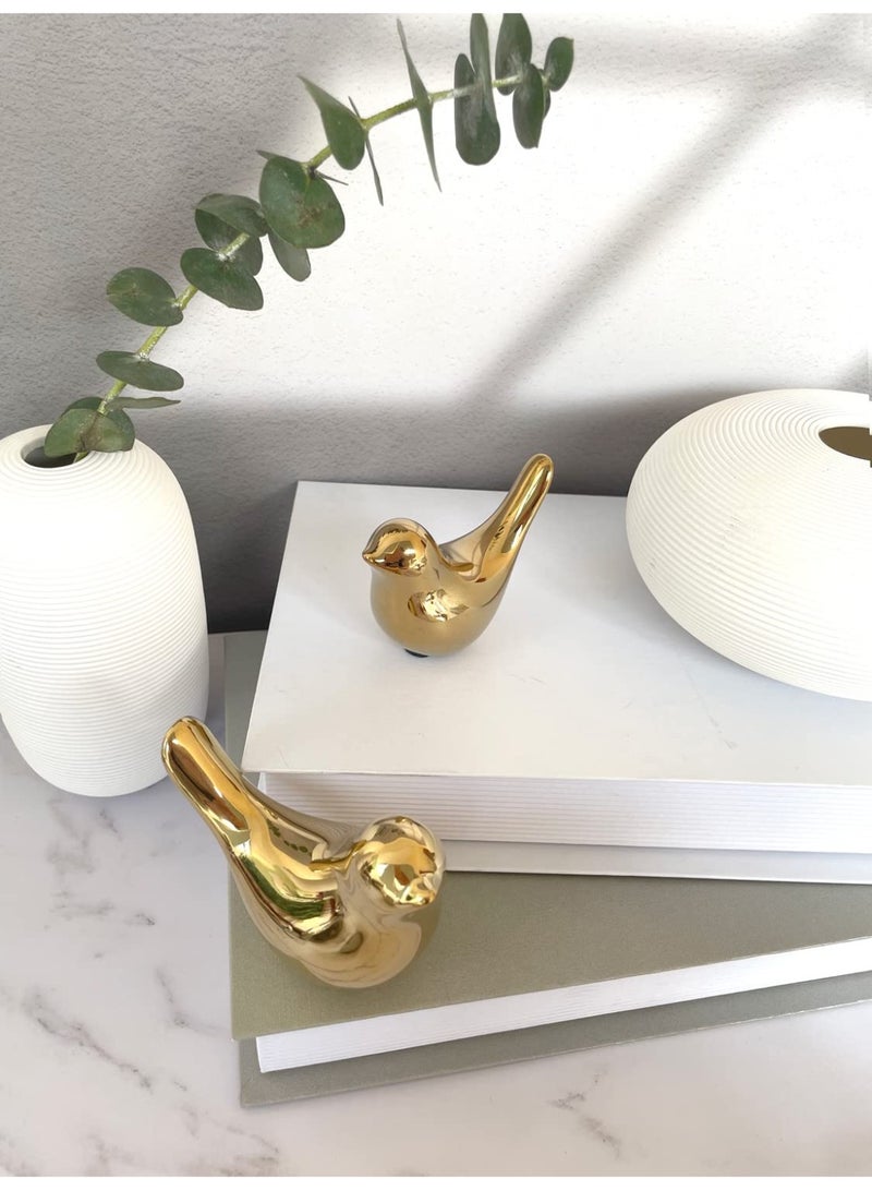 Gold Bedroom Decor Aesthetic, Shelf Decor Birds for Living Room Decor, Small Animal Figurines Decor for Living Room Home Office Bookshelf Tabletop - Image 4