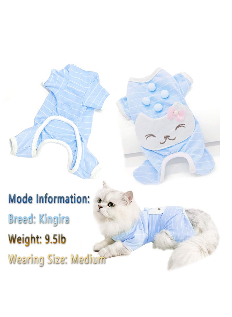 SYOSI Pet Pajamas Jumpsuit Dog Shirts, for Small Medium Girls Puppy, Cats Onesie Soft Dog Pajamas Cotton Baby Rompers - Image 3