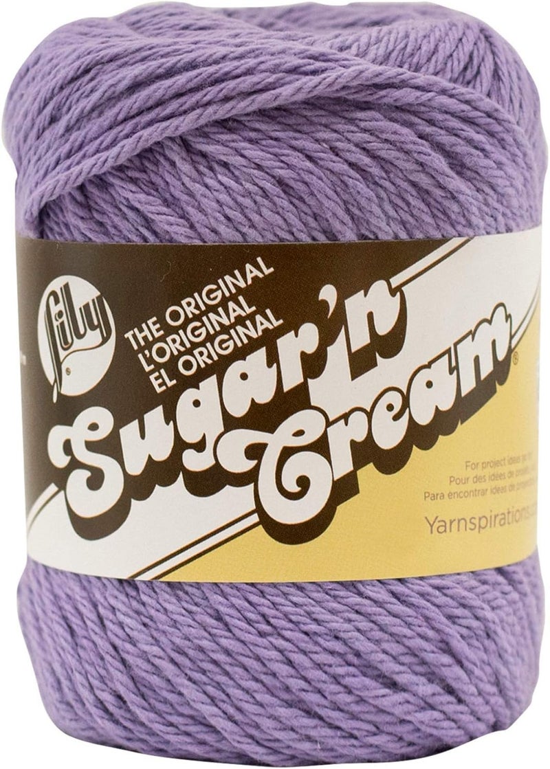 LILY Sugar 'N Cream Yarn in Hot Purple - 7.9g Cotton Yarn for Knitting and Crochet - Image 1