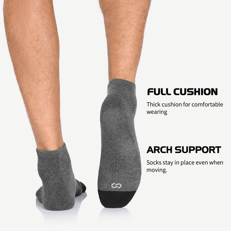 Lapulas 6 Pack Men's Ankle Socks Cotton Cushioned Athletic Running Socks for Women - Image 4