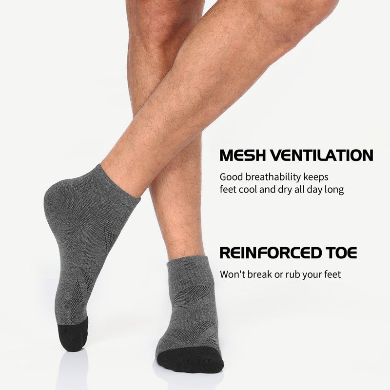 Lapulas 6 Pack Men's Ankle Socks Cotton Cushioned Athletic Running Socks for Women - Image 3