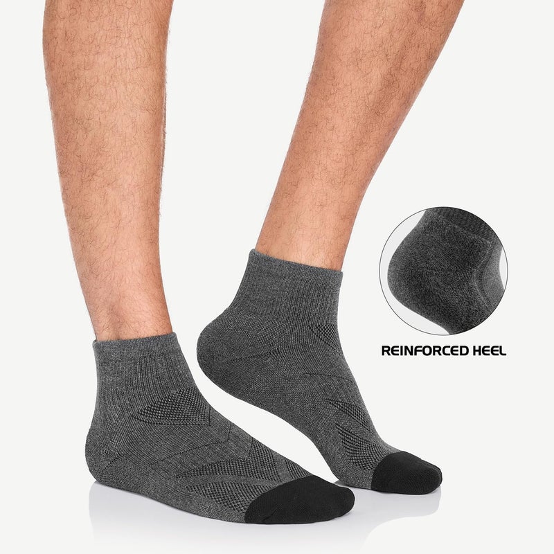 Lapulas 6 Pack Men's Ankle Socks Cotton Cushioned Athletic Running Socks for Women - Image 2