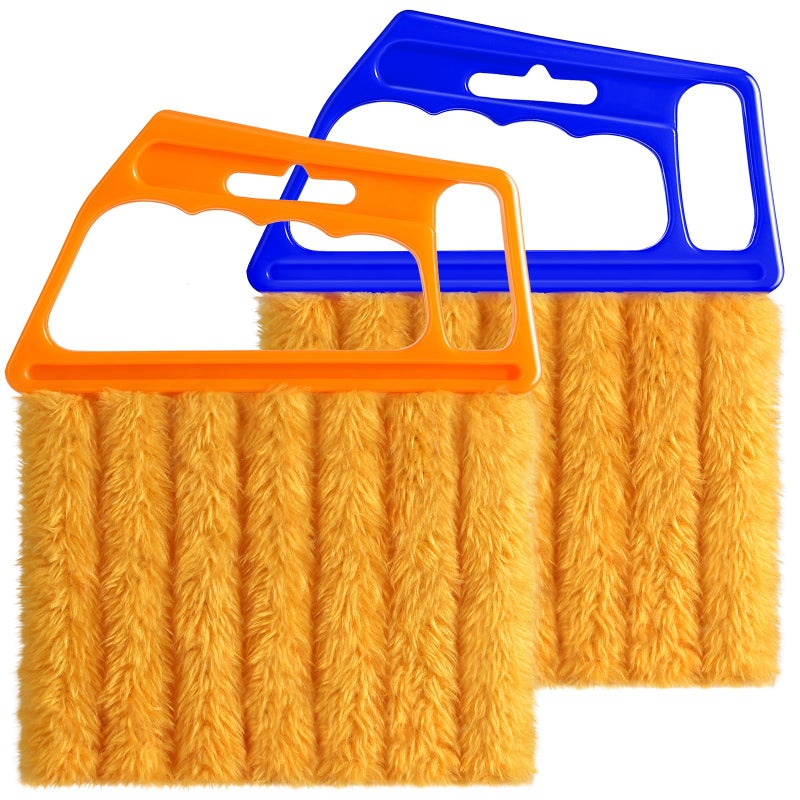 Qilxziy 2 Pcs Blind Cleaner Duster Tool,Blind Dusters for Cleaning,Cleaning Brush,7 Finger Dusting Cleaner Tool for Window & Air Conditioner,Window Blinds Cleaner Microfiber Washable - Image 1