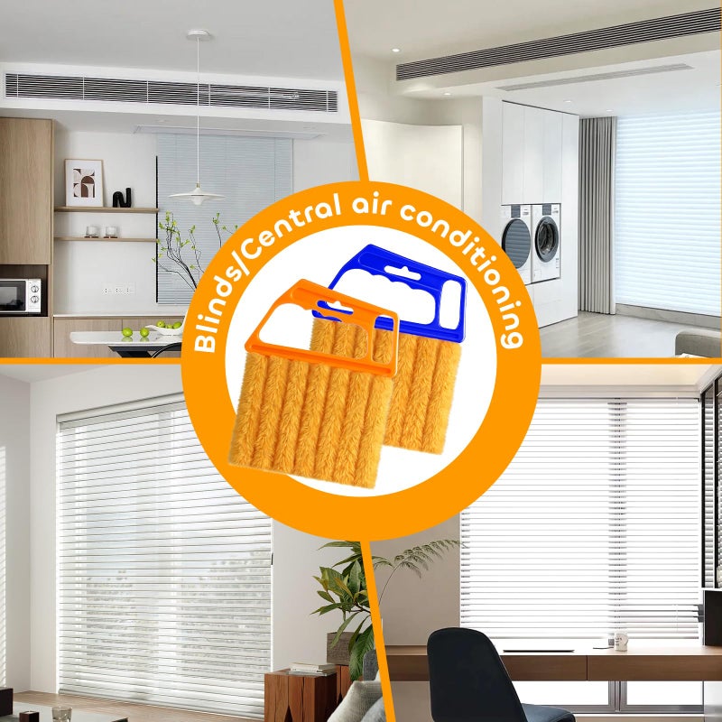 Qilxziy 2 Pcs Blind Cleaner Duster Tool,Blind Dusters for Cleaning,Cleaning Brush,7 Finger Dusting Cleaner Tool for Window & Air Conditioner,Window Blinds Cleaner Microfiber Washable - Image 5