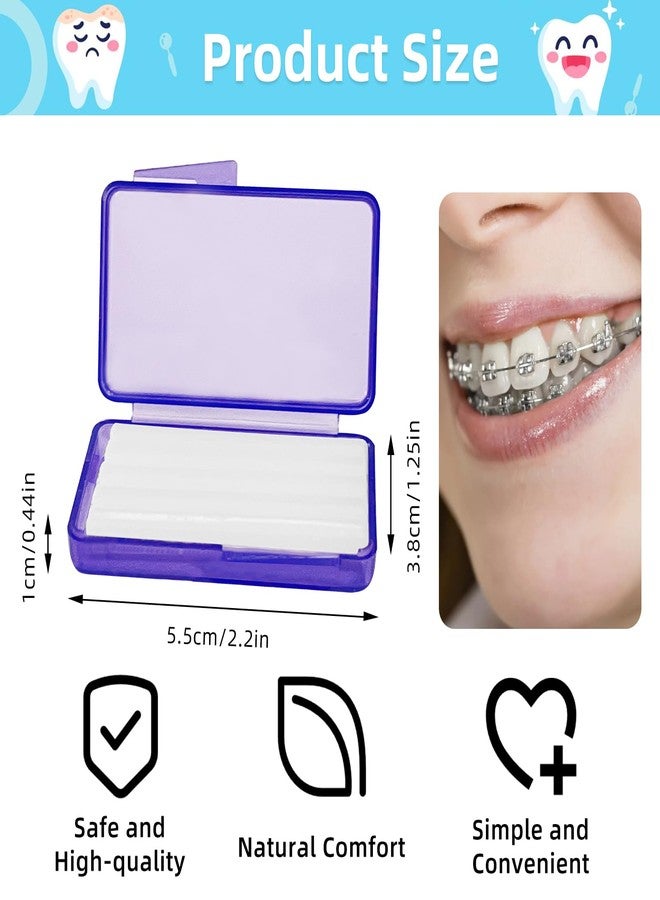 Ceonam 10-Pack Multicolored Dental Wax for Braces, 50-Strip Set of Unscented, Flavorless Orthodontic Wax, Teeth Braces & Aligners Care, Bracket Covers, Lip Protectors & Oral Appliance Accessories - Image 2