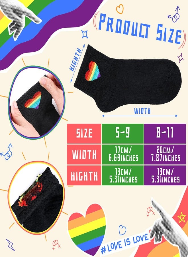 Fourluoo 6 Pairs Cotton Novelty Socks Colorful Socks for Men and Women(Rainbow,8-11,Elegant Style) - Image 3