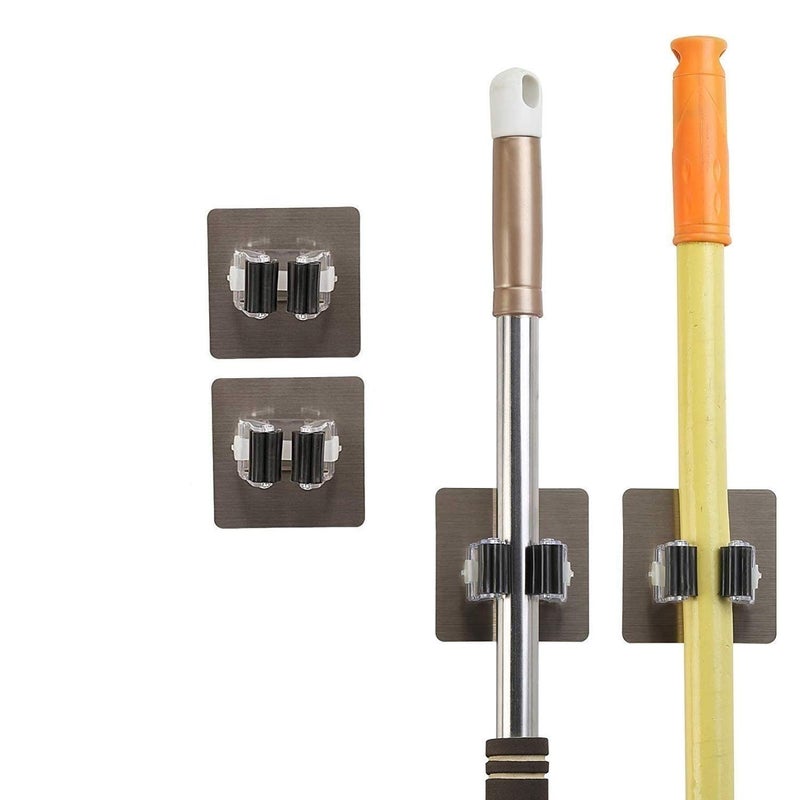 TORMUND TORMUND Self Adhesive Mop Holder Wall Mounted Seamless Broom Hanger Clip Storage Racks Wall Hanging Free Punch Bathroom Seamless Stickers Mop Rack 2