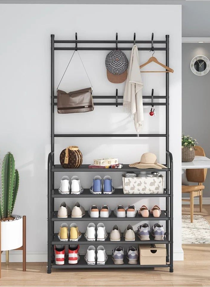 شماعات ملابس معدنية عالية الجودة – متينة وخفيفة لتنسيق وتنظيم الملابس لون اسود4  دور M - Image 1