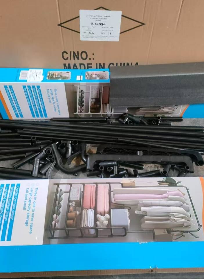 شماعات ملابس معدنية عالية الجودة – متينة وخفيفة لتنسيق وتنظيم الملابس لون اسود4  دور M - Image 2