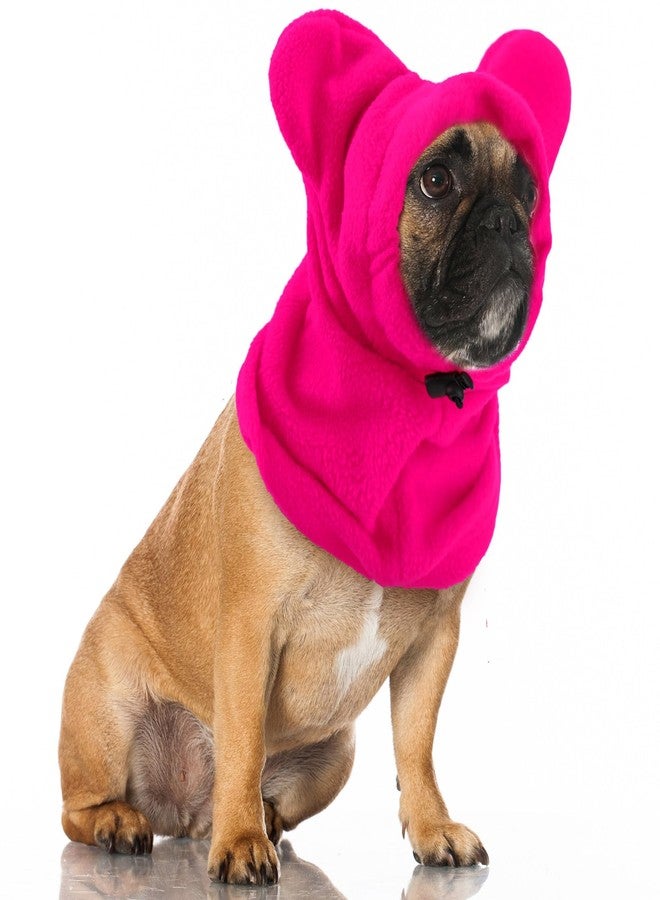 Clysee Winter Dog Hats Quiet Ears for Dogs Ear Muffs Pet Neck Warmer Scarf Hoodie Noise Protection Cover Beanie Head Wrap Costume for Pet Dog Cats(Rose Red,M) - Image 1