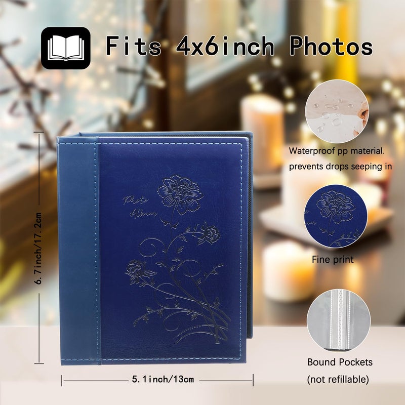 آرت ماج ArtMag Small Photo Album 4x6 2 Pack Every مع 26 صفحة واضحة تحمل 52 صورة رأسية لـ 4x6 Picturs Artors أو بطاقات بريدية تخزين (زرقاء) 50 جيوب/2pks - Image 2